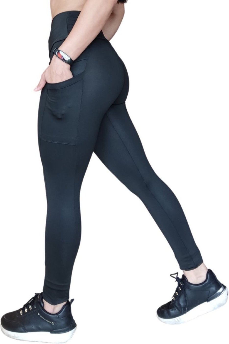Calça Legging Plus Size Heide Ribeiro Two Colors Pocket Com Bolso