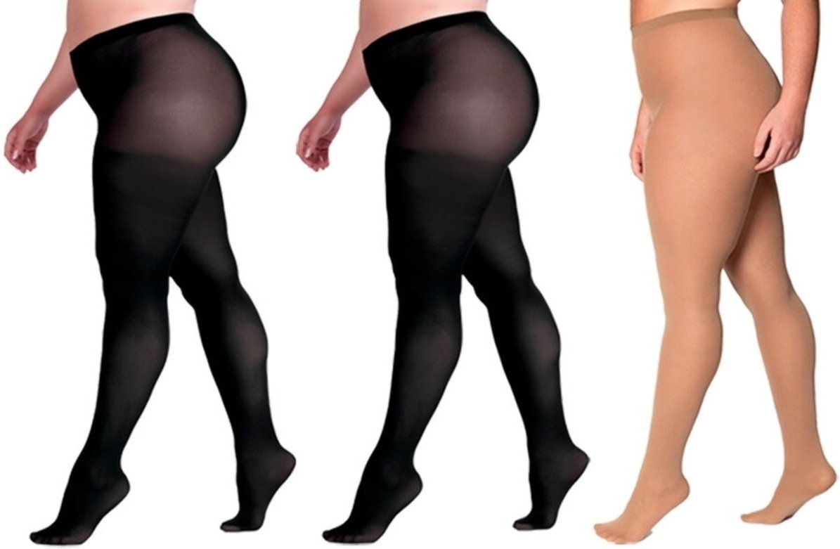 Kit com 3 Meias Calças Fio 40 Opaca Plus Size Loba