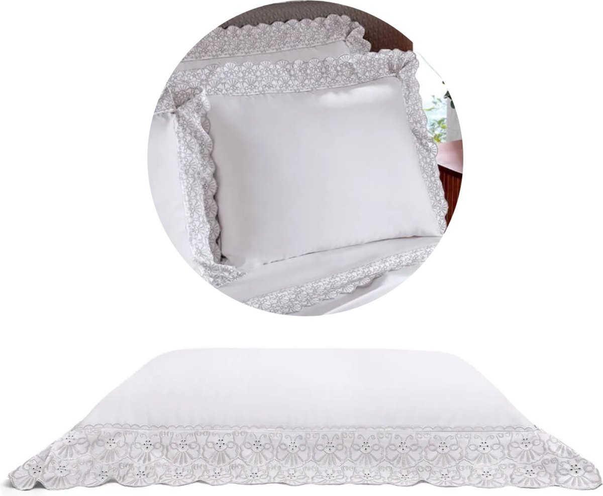 Imagem principal Fronha Avulsa 230 Fios Buettner Renda Bordada Cris branco Buettner branco