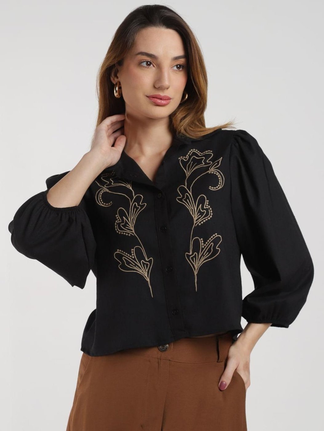 Imagem principal Camisa Linho Autentique Feminina preto Autentique preto