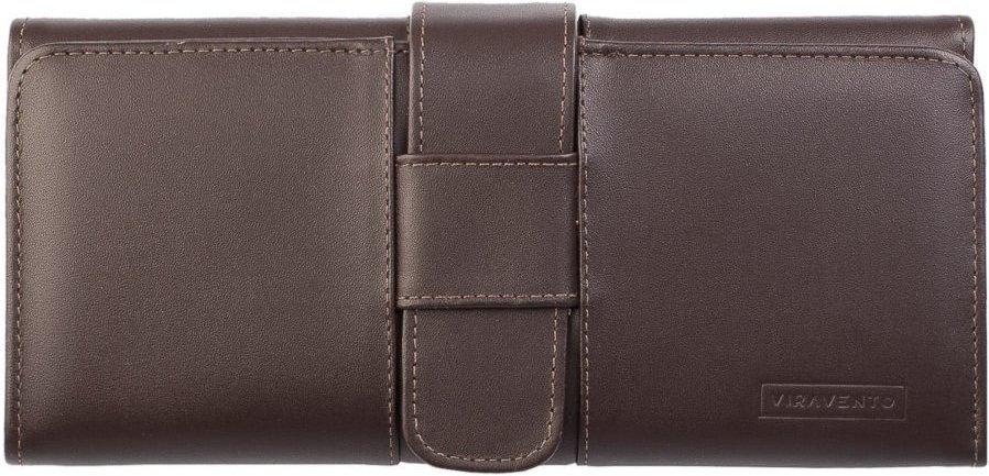 Imagem principal Carteira Vira Vento Grande Leva Tudo Unissex De Couro Italiano 11x22cm café Vira Vento café