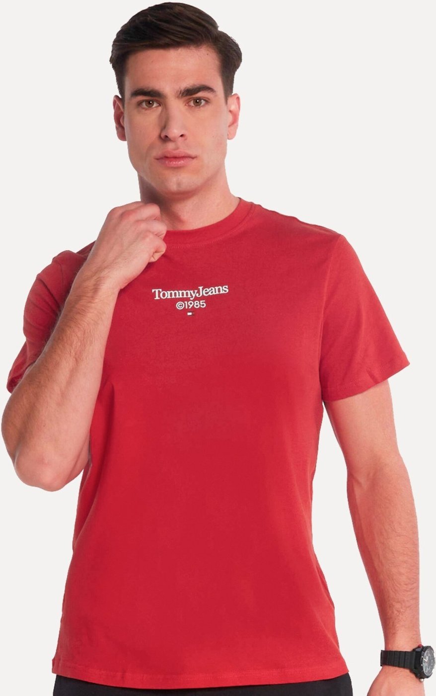 Imagem principal Camiseta Tommy Jeans Masculina Regular TJ 85 Entry Vermelha vermelho Tommy Jeans vermelho