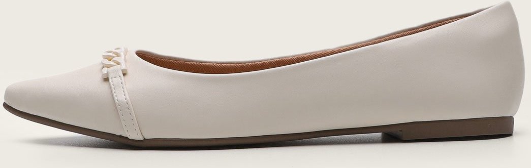 Sapatilha Via Uno Bico Fino Off-White