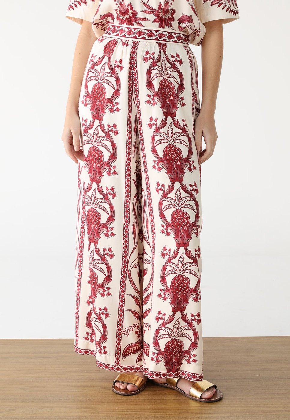 Calça FARM Wide Leg Nina Off-White