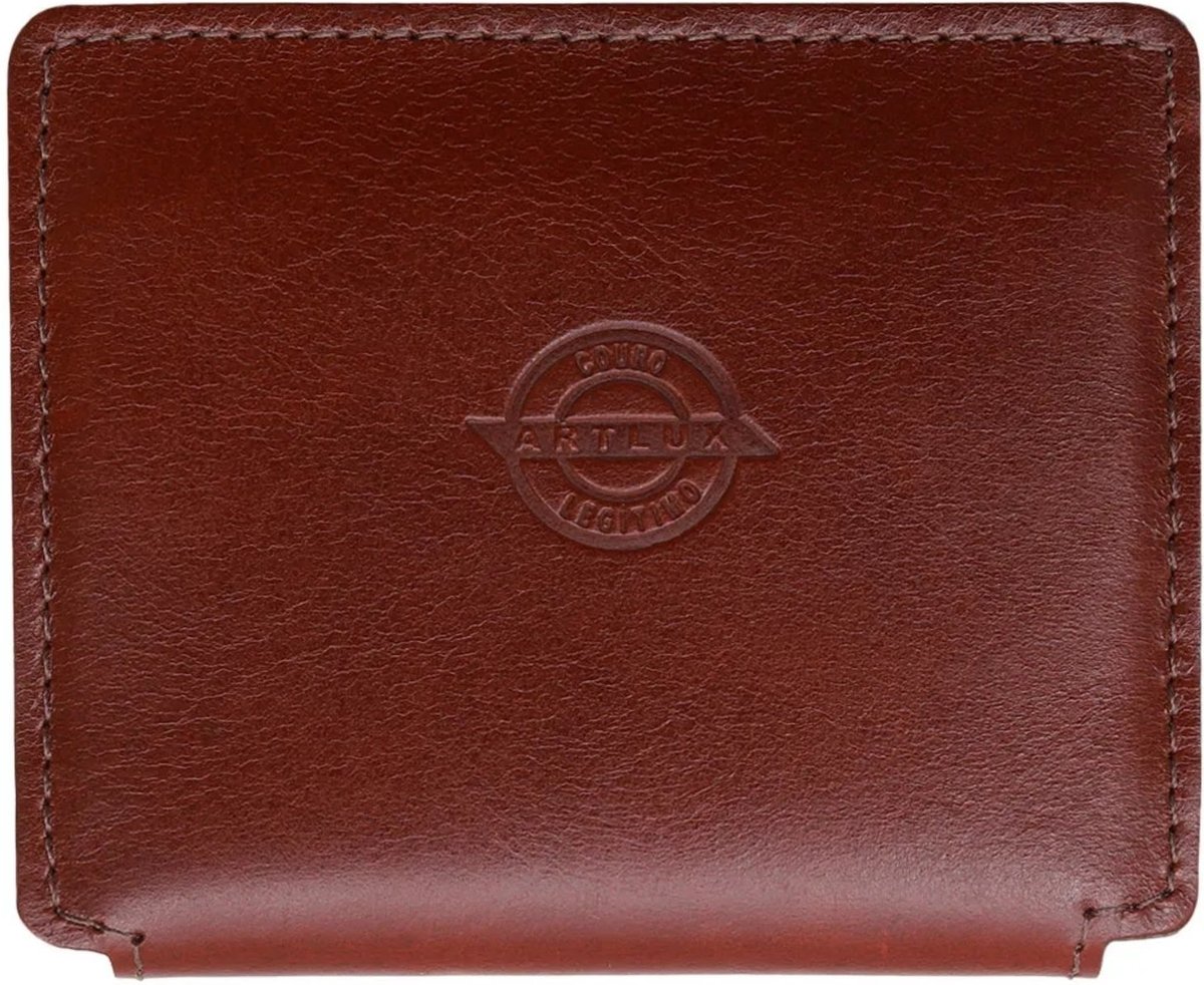 Imagem principal Mini Carteira Slim Porta Cartões e CNH Artlux Pinhão marrom Artlux marrom