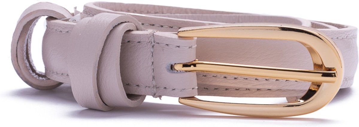 Cinto MY.NA Fivela Passante Couro Off White