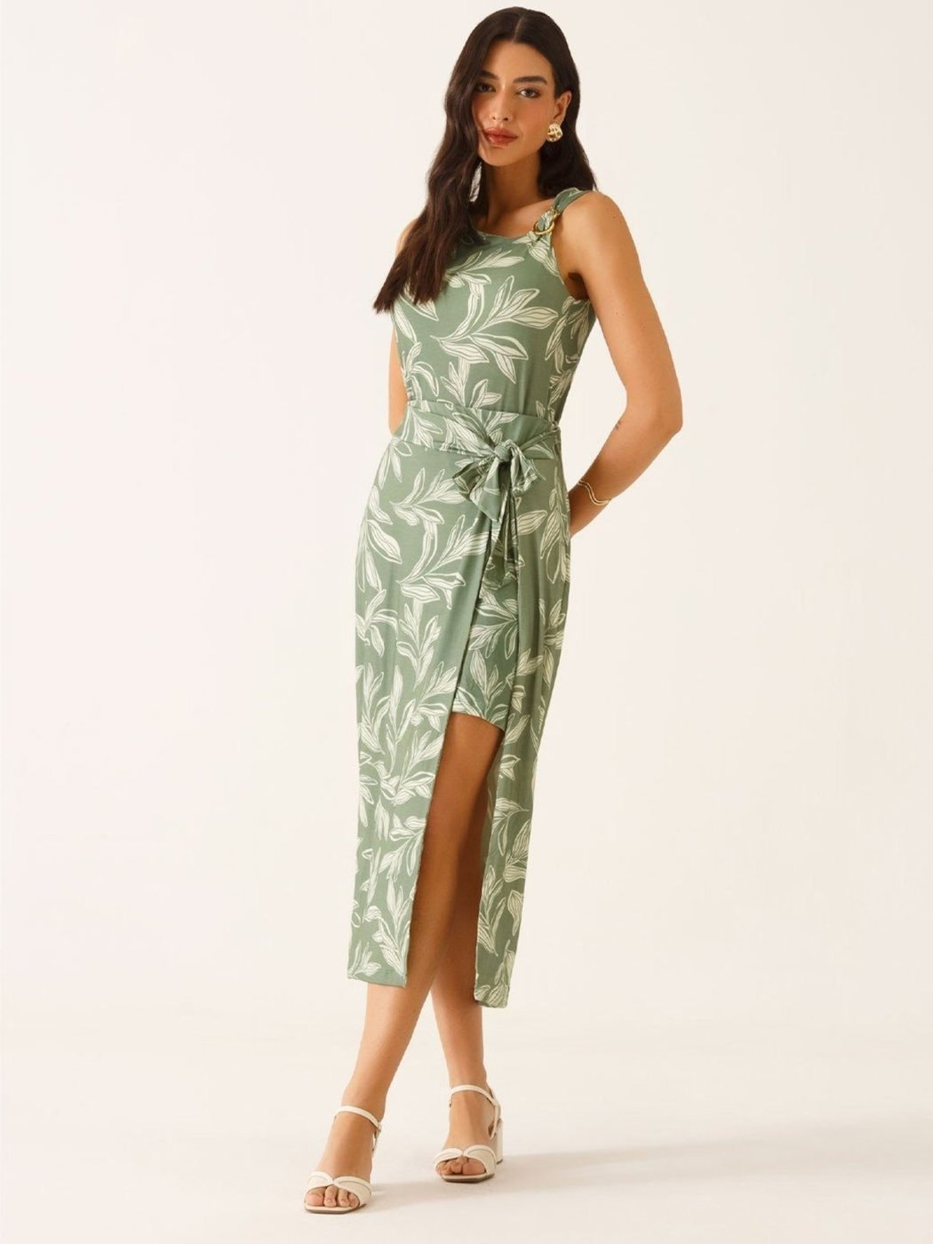 Saia Longuete em Malha Estampada Raquely