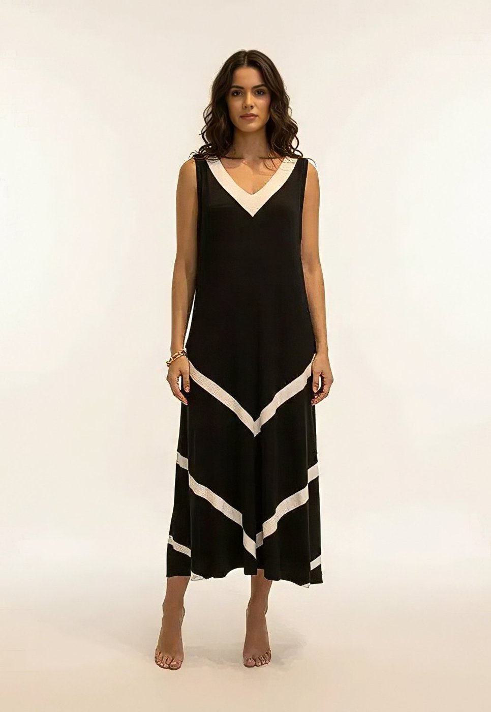 Vestido CabanaFee Serena Regata Malha Midi Plus e Branco