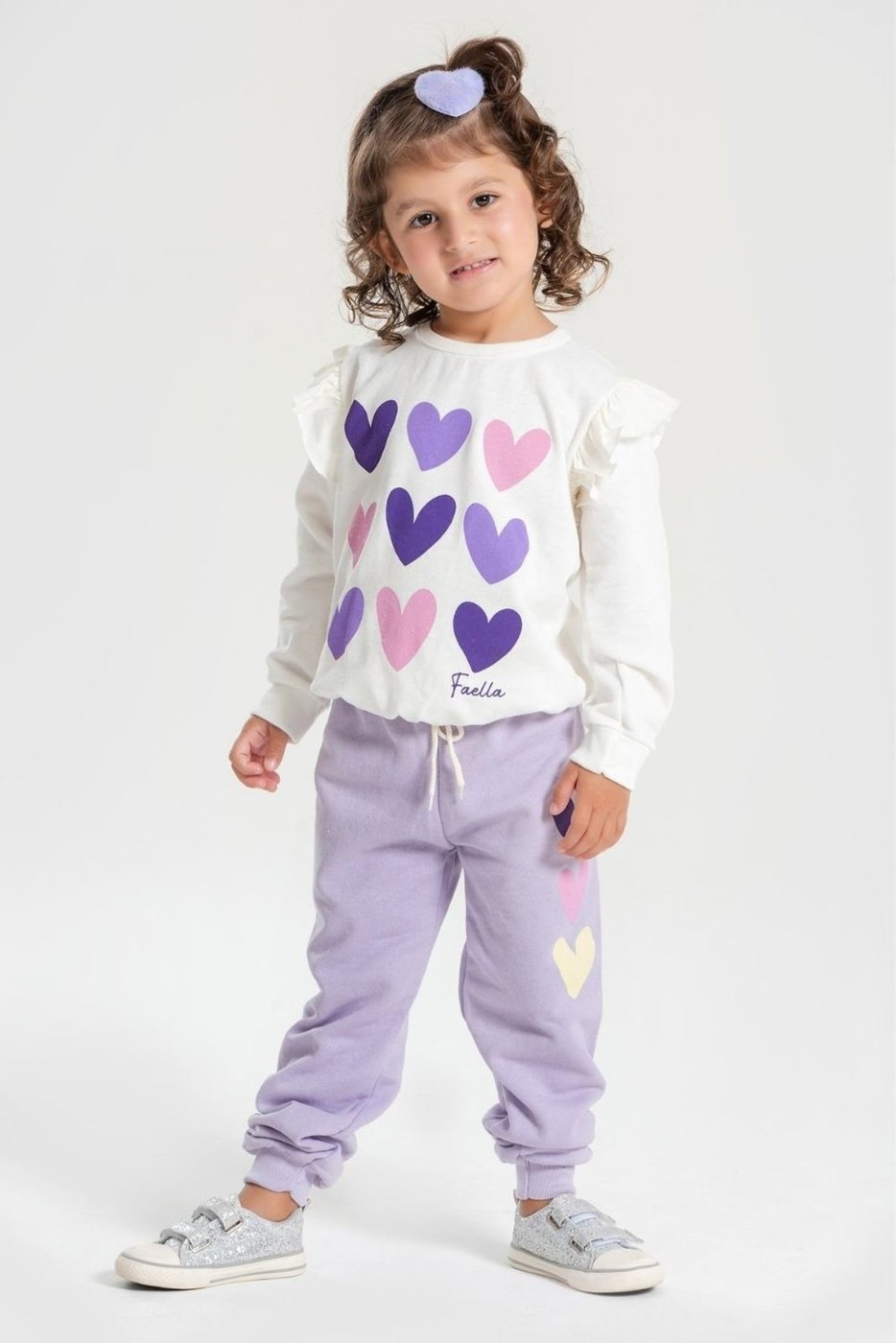 Imagem principal Infantil - Conjunto Moletom Peluciado Feminino Corações - Off-White Mega Kids unico white Mega Kids unico white