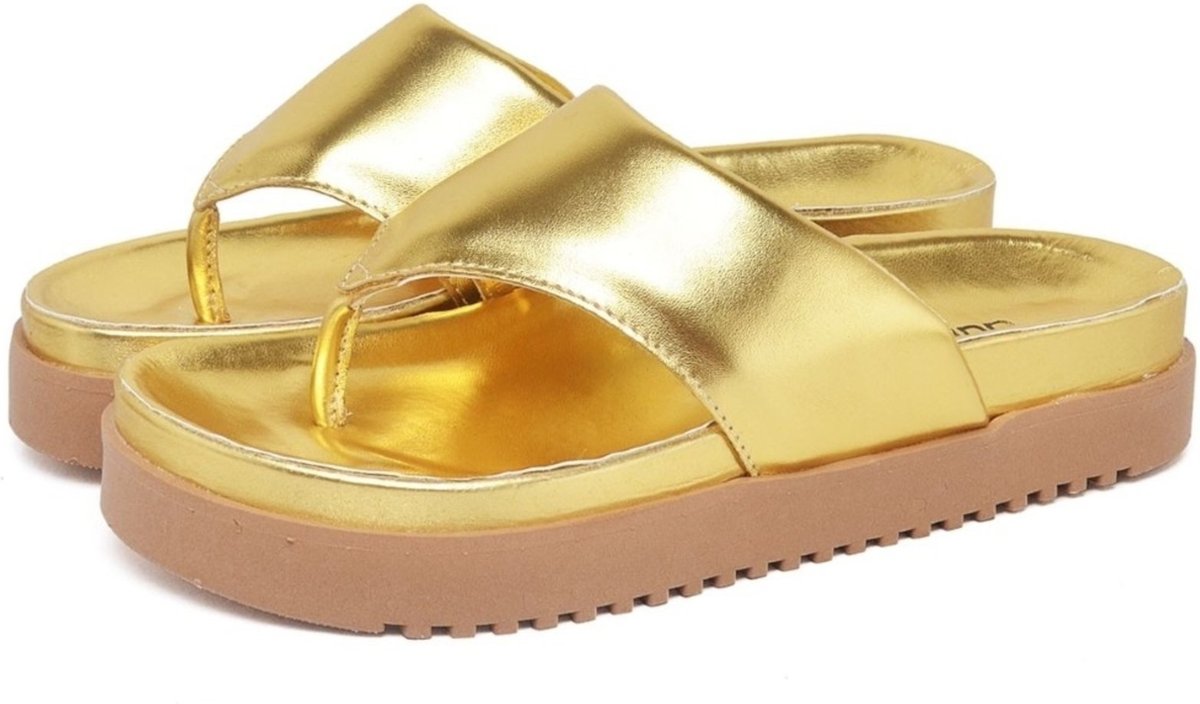 Sandália Chinela Feminina 2045FG Off-White Dourado