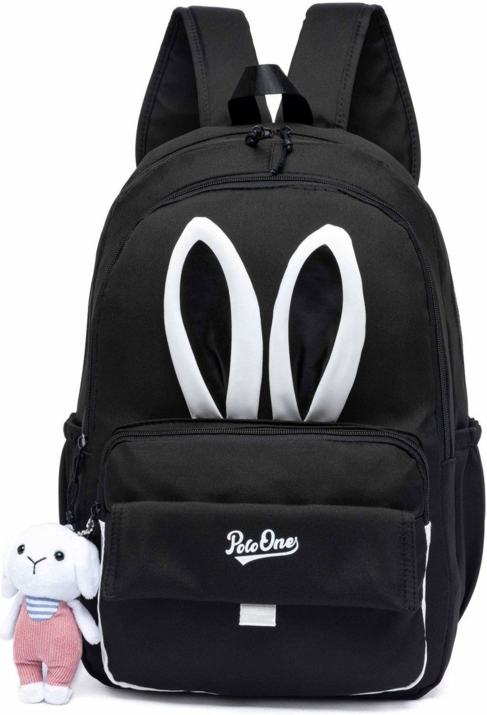 Imagem principal Mochila Polo One Juvenil Escolar Reforçada Chaveiro Coelhinho preto preto