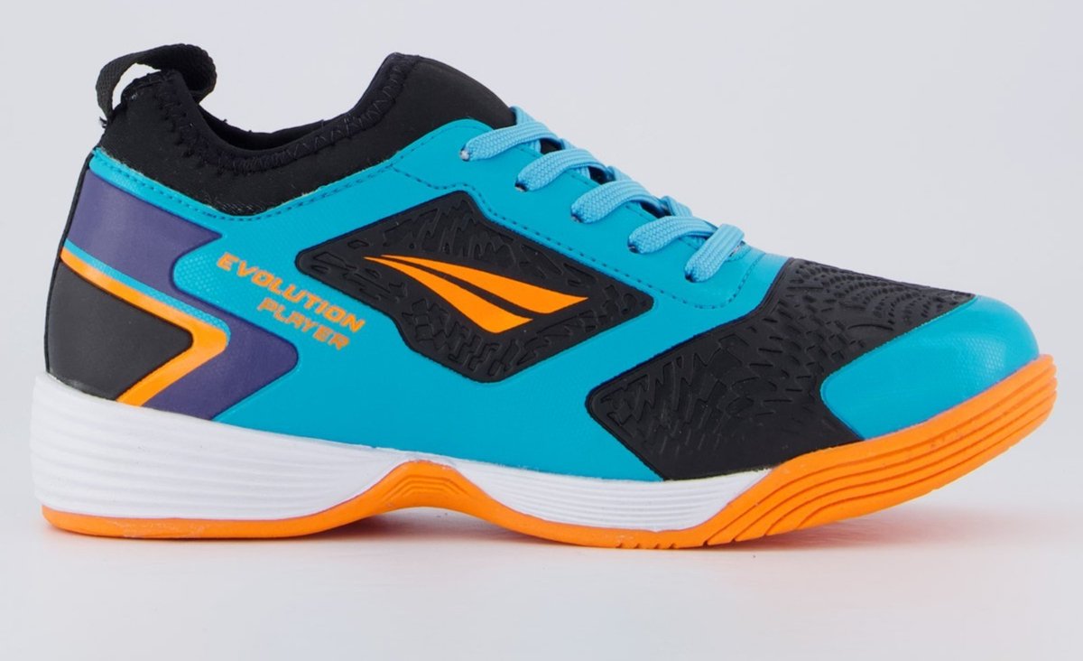 Imagem principal Chuteira Penalty Evolution Player Futsal Juvenil Turquesa e Laranja azul turquesa Penalty azul turquesa