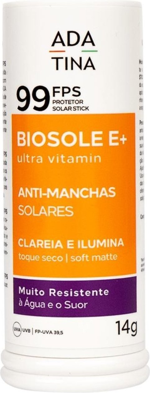 Protetor Solar Stick Ada Tina Biosole E+ Fps99 Anti Manchas 14 g