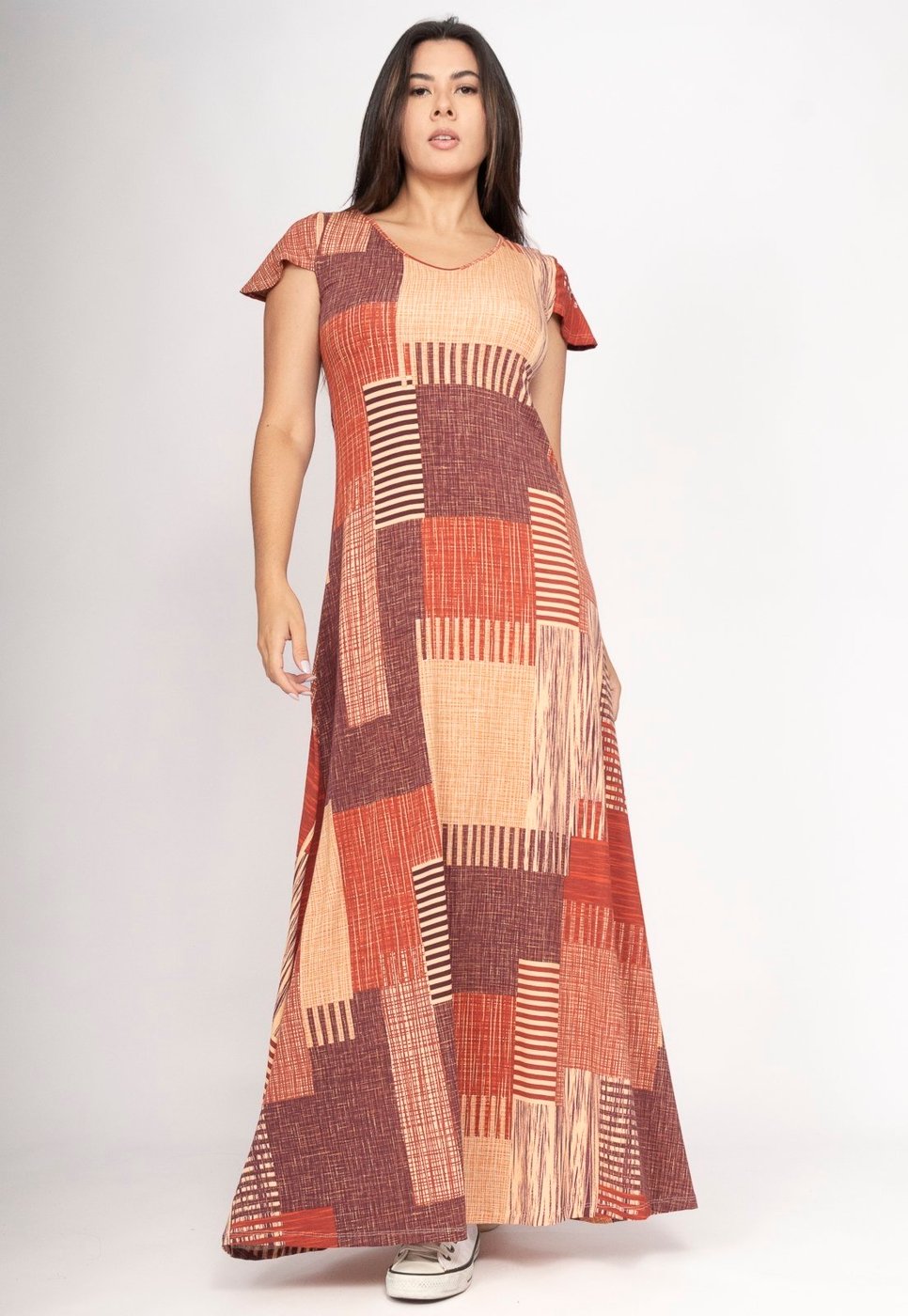 Vestido Amazonia Vital Amanara Longo Malha Tramas do Sol