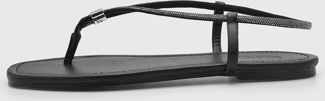 Rasteira Feminina Santa Lolla Tira Brilho Preta