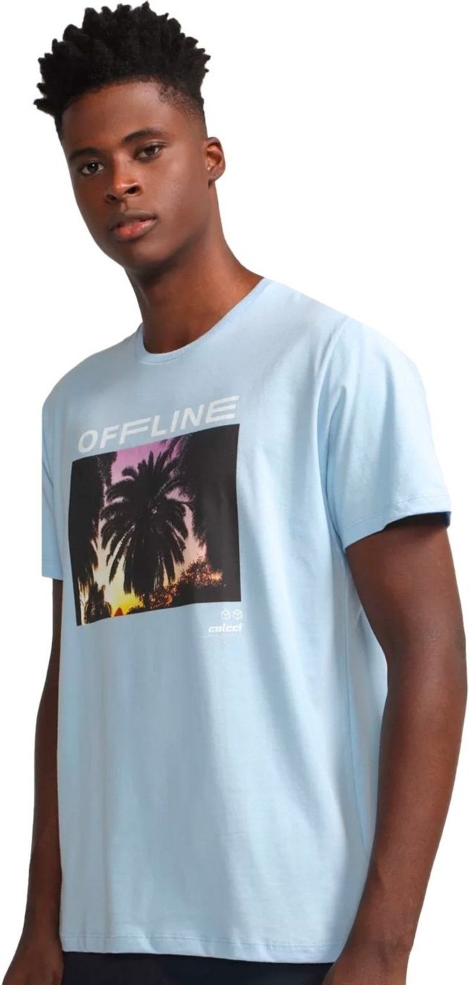 Imagem principal Camiseta Colcci Masculina Offline Vibes Claro azul Colcci azul