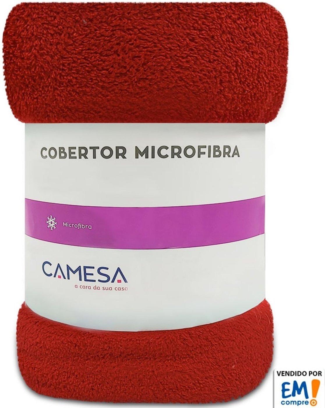 Imagem principal Manta Cobertor 180x220cm Microfibra Soft Macia Camesa vinho Camesa vinho