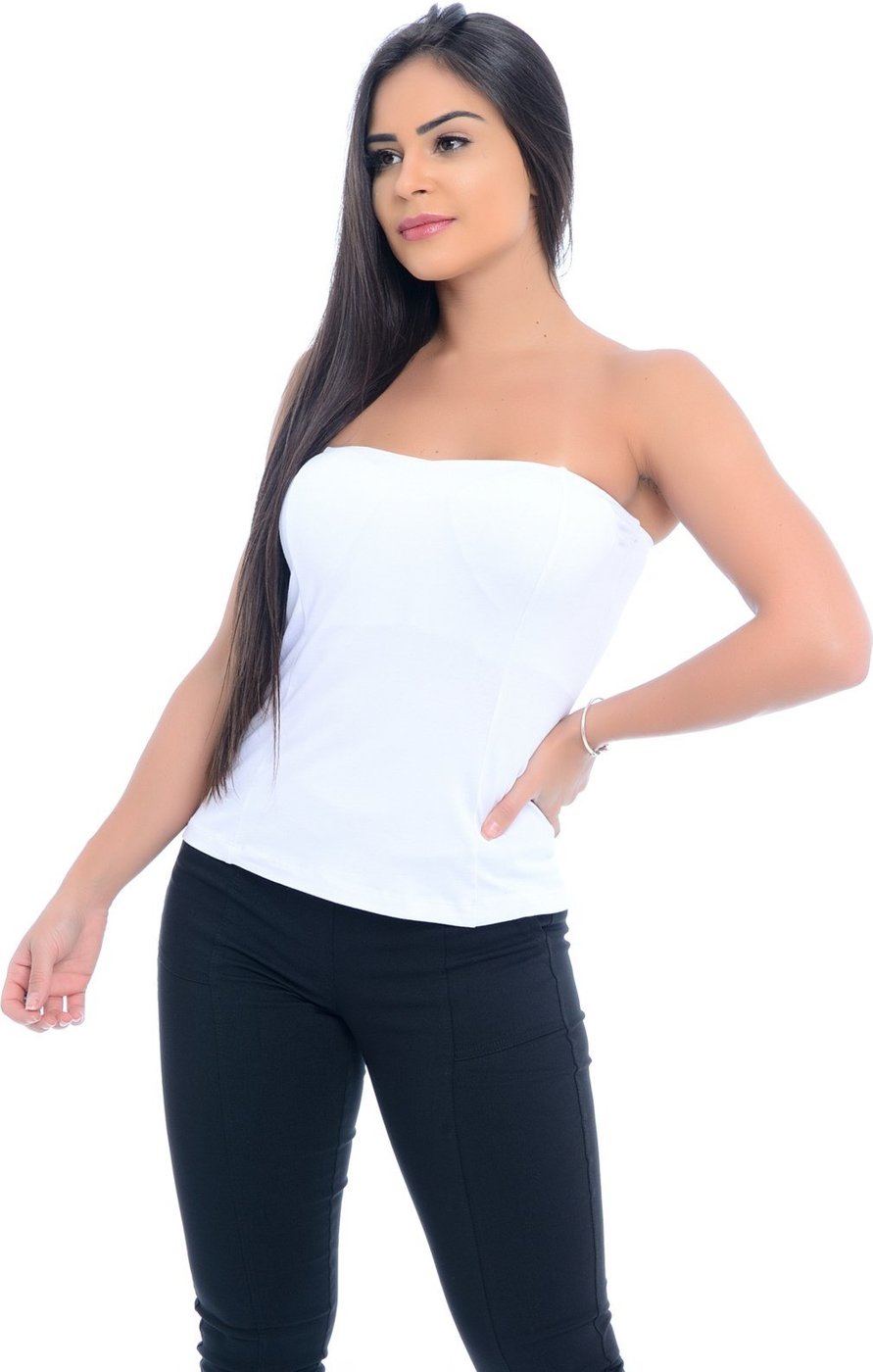 Blusa Tomara que Caia com Bojo B'Bonnie Branca