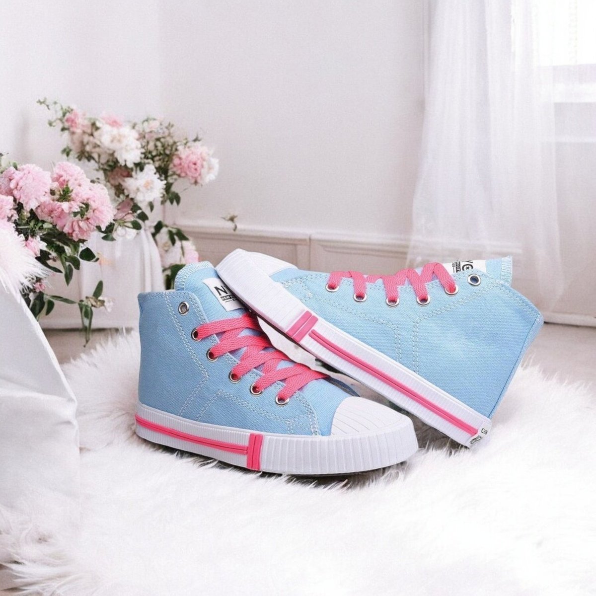Imagem principal Infantil - Tenis Botinha Menina Menino Nyc Shoes Star escola NYC NEW YORK CITY SHOES azul/pink NYC NEW YORK CITY SHOES azul/pink