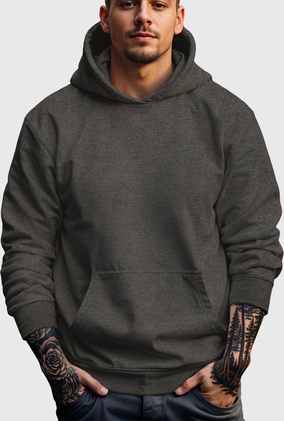 Imagem principal Moletom Canguru Masculino Flanelado Com Capuz Chumbo Benellys grafite Benellys grafite