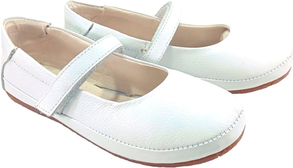 Imagem principal Infantil - Sapatilha Menina Clássica Batizado Ajuste Fácil Lisa em Couro Legítimo Kimey branco Kimey branco