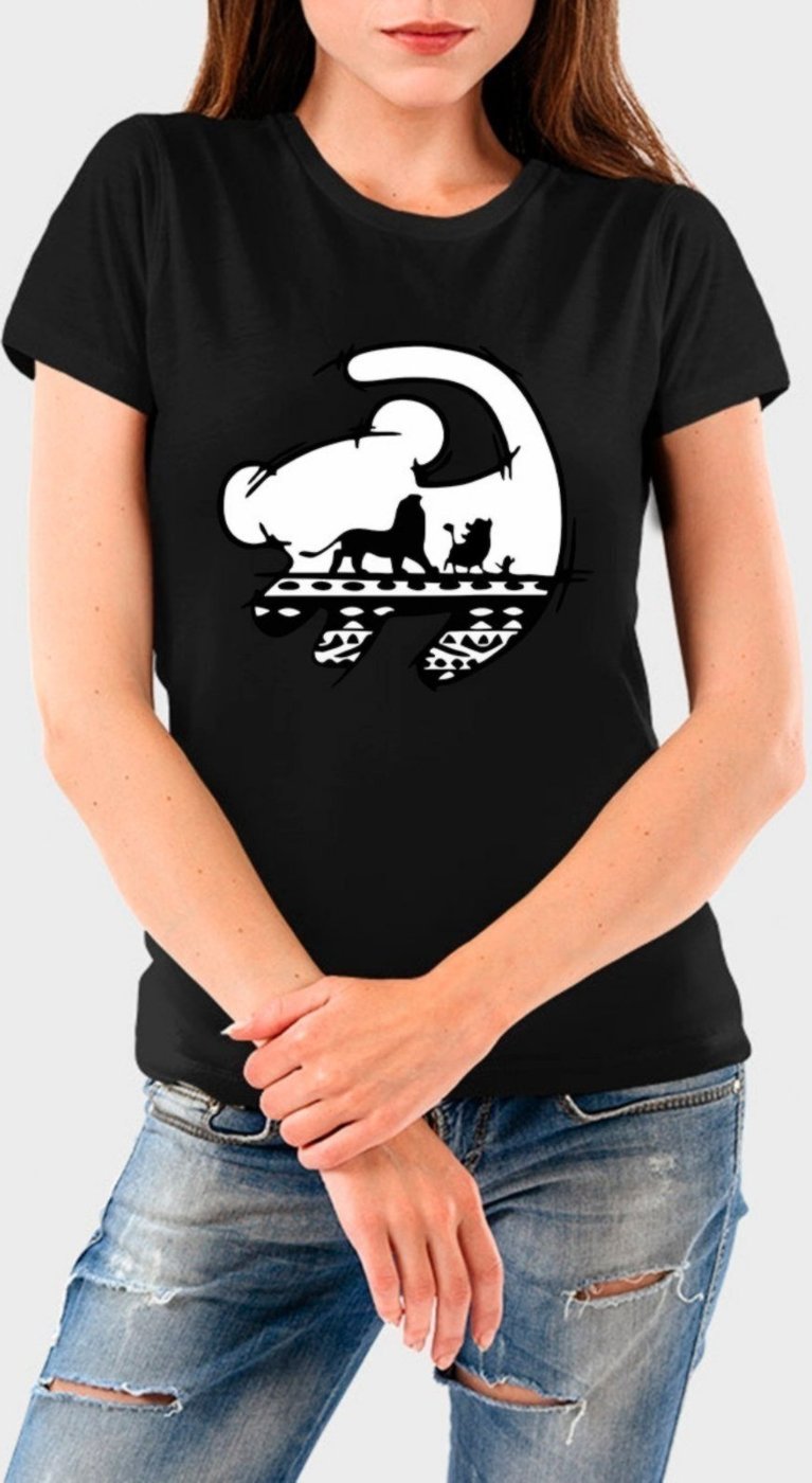 Camiseta Feminina Preta Laion Algodão Premium