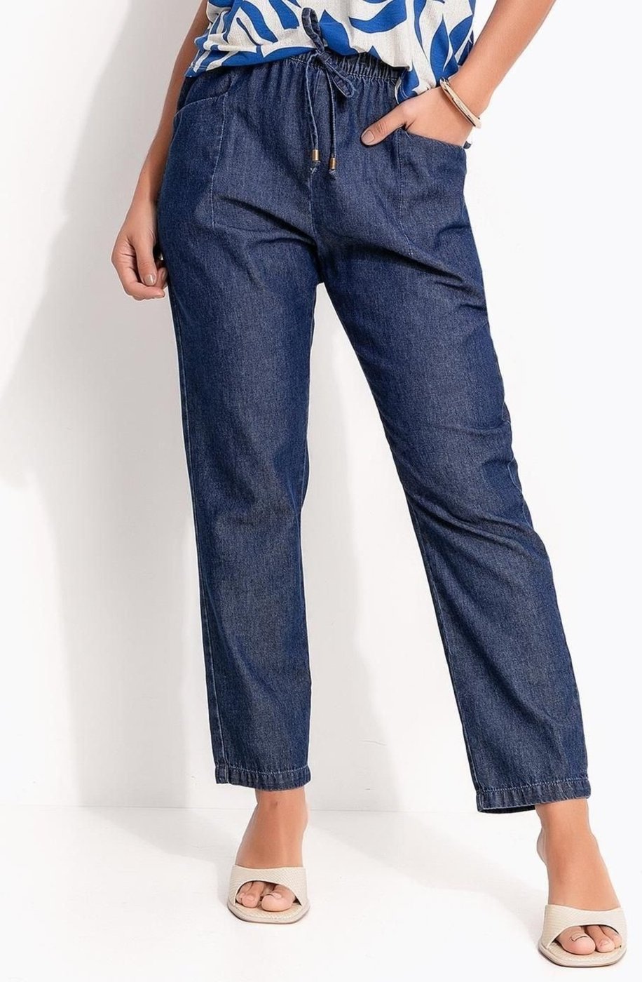 Calça Em Jeans Quintess Jeans Escuro