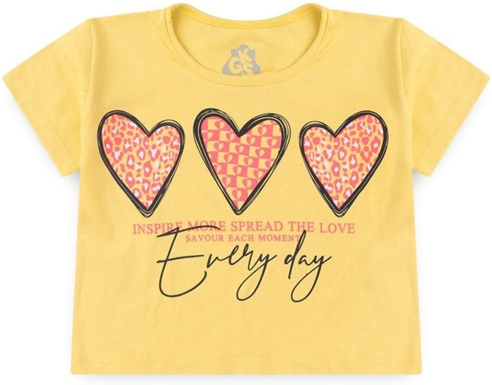 Infantil - Conjunto para Menina Corações Cropped e Shorts