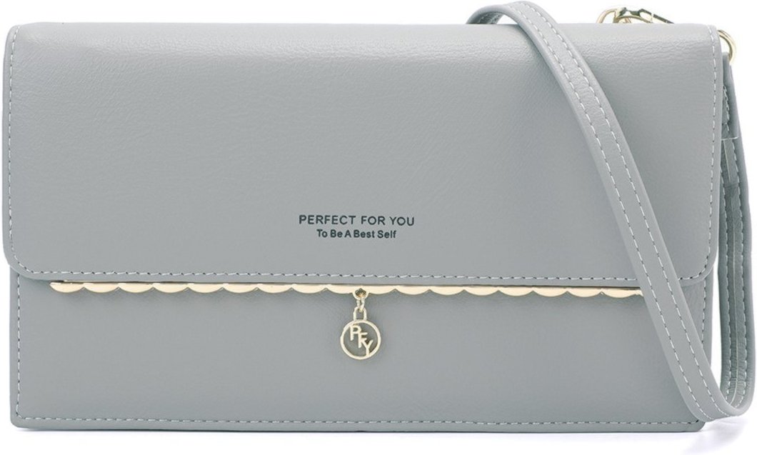 Imagem principal Bolsa Feminina Transversal Porta Celular Carteira Clutch Perfect For You cinza