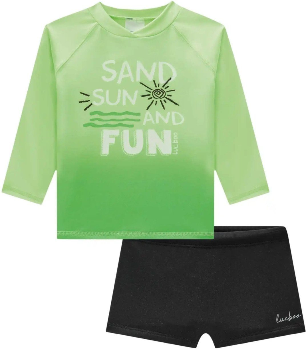 Imagem principal Kit Praia Menino Estampado UV Lucboo 1 Kukiê azul Kukiê azul