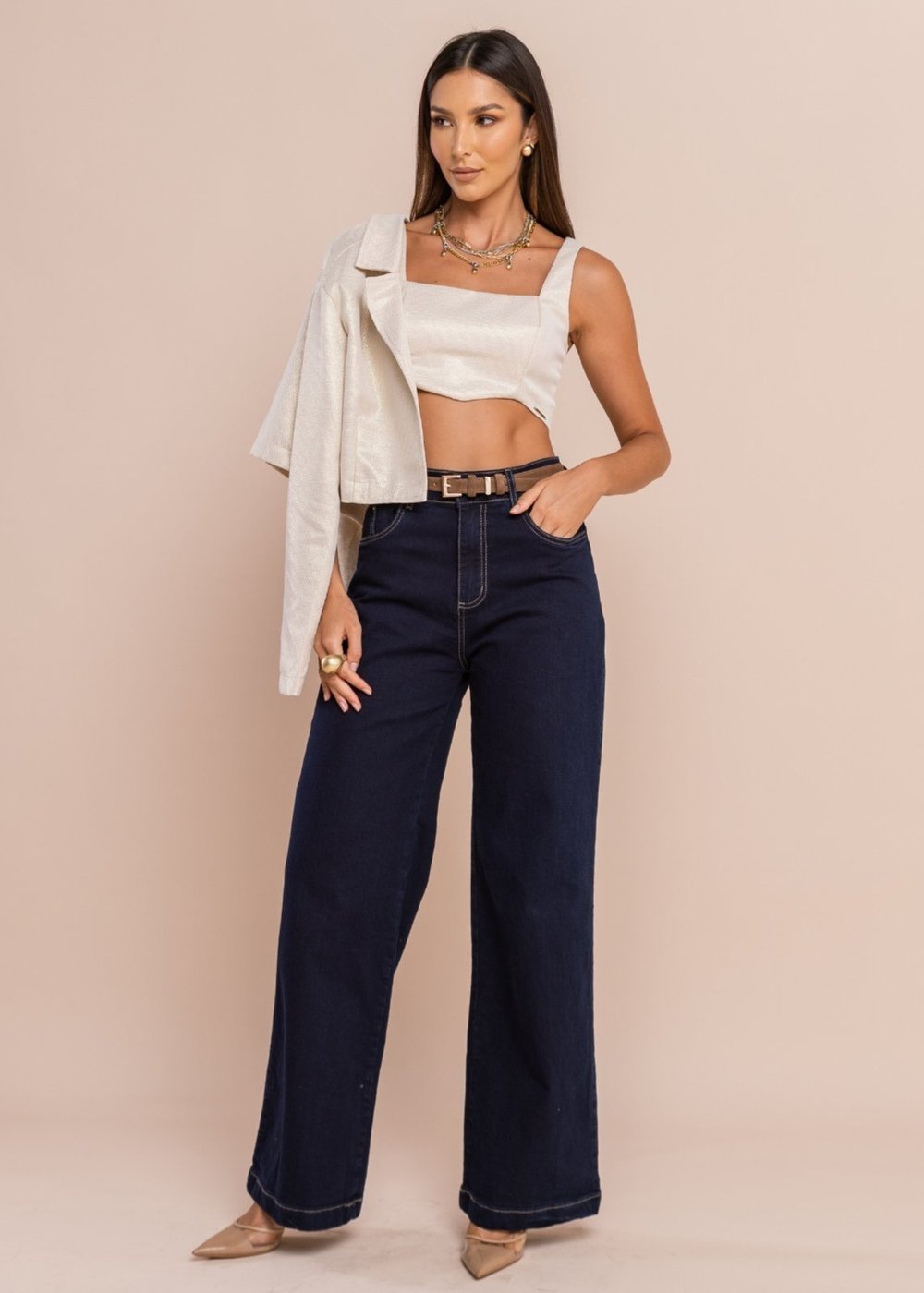 Sawary Fashion Top Lurex Clareza OFF WHITE