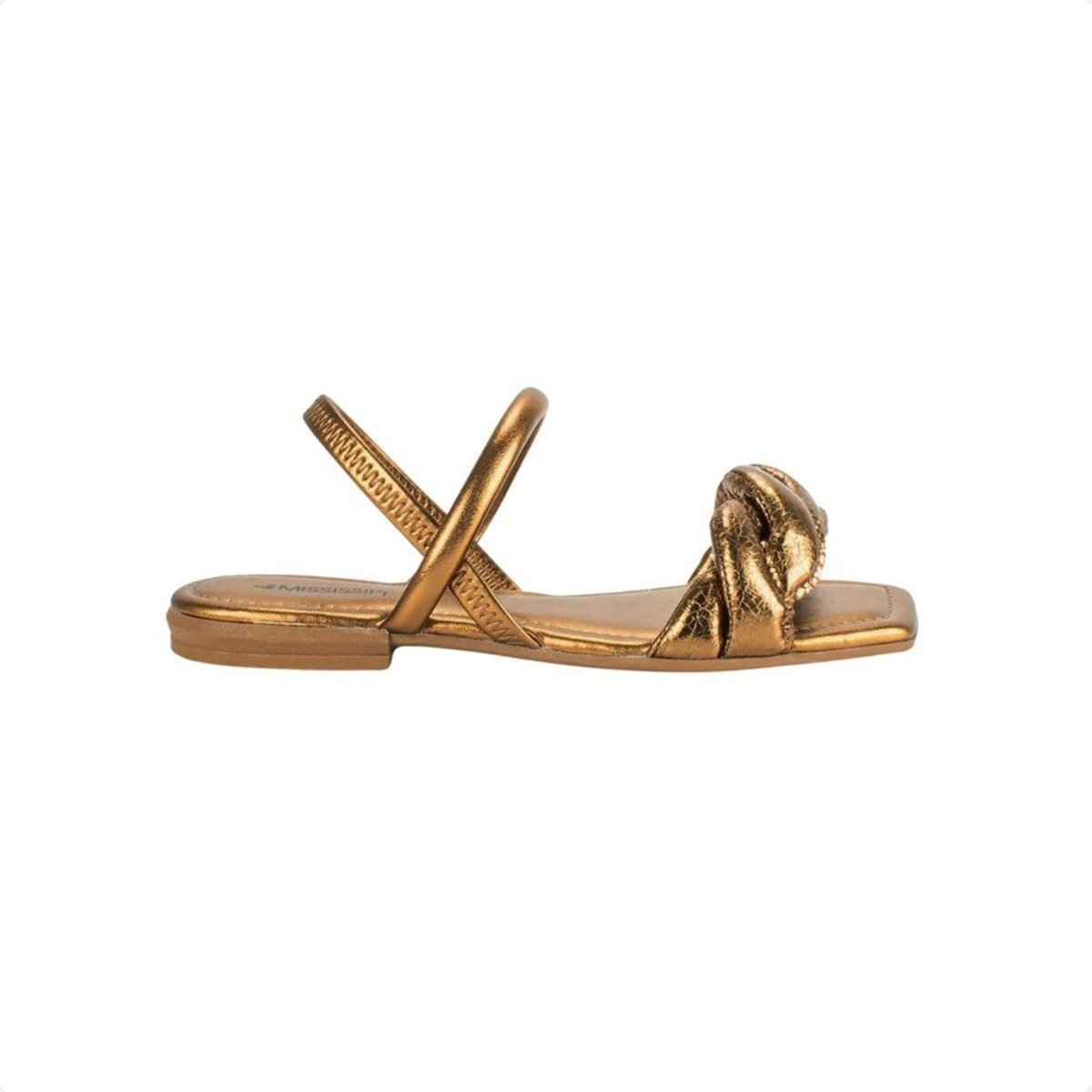 Sandália Mississipi Rasteira Metalizada