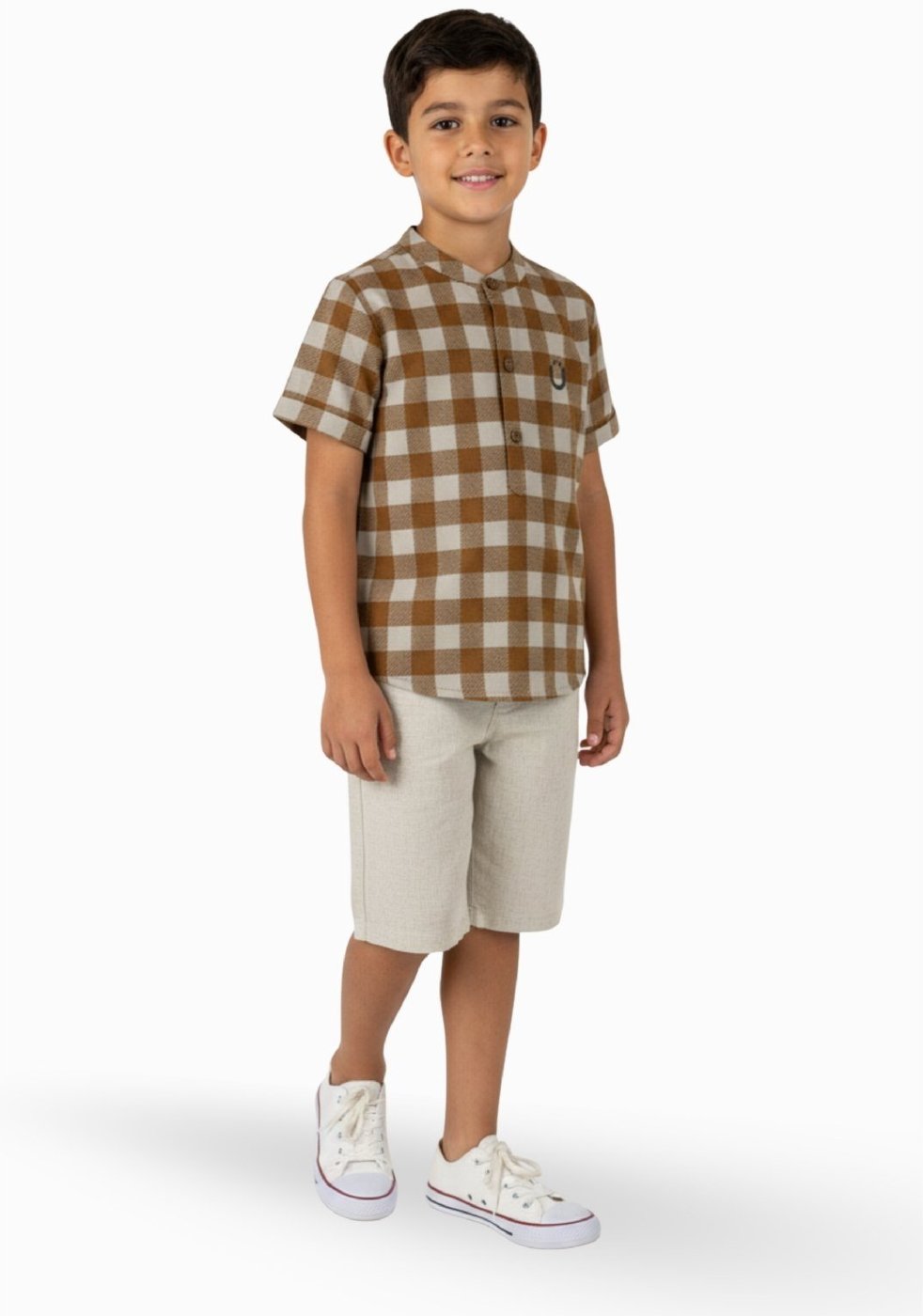 Imagem principal Infantil - Bata em Algodão Xadrez Guloseima laranja GULOSEIMA laranja