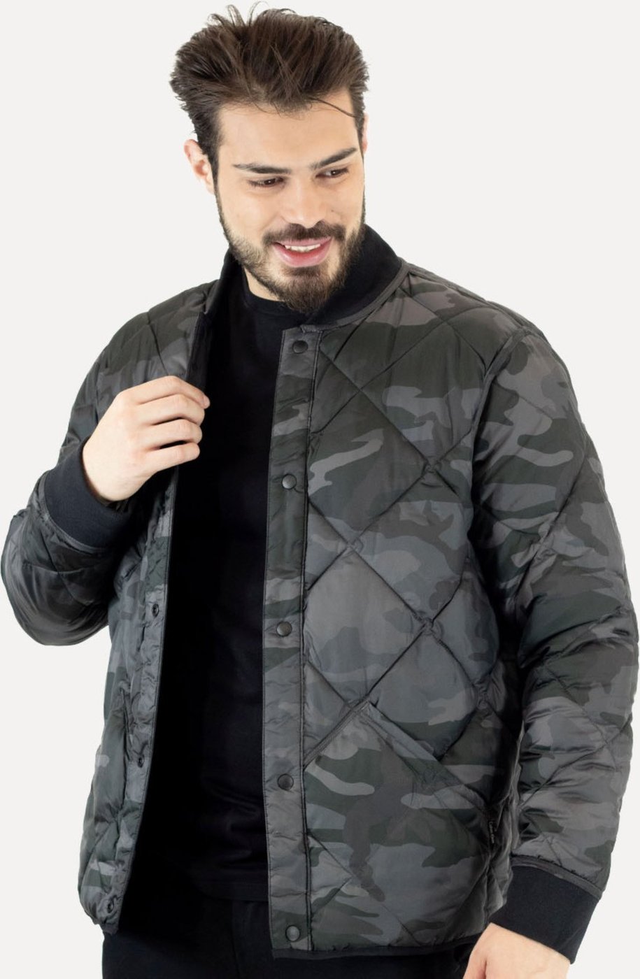 Imagem principal Jaqueta Calvin Klein Jeans Dupla Face Bomber Reversivel Preta preto Calvin Klein preto