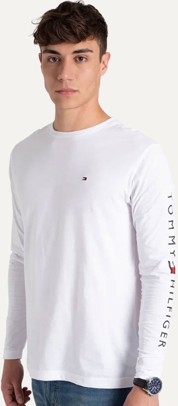 Imagem principal Camiseta Tommy Hilfiger Masculina Manga Longa Essential Sleeve Branca branco Tommy Hilfiger branco