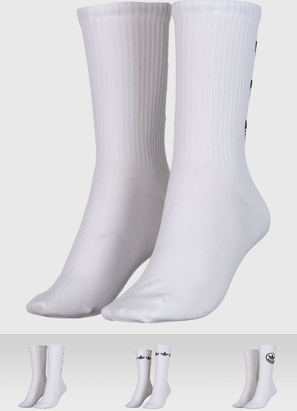 Meia Unissex Adidas Originals Trefoil Crew Branca