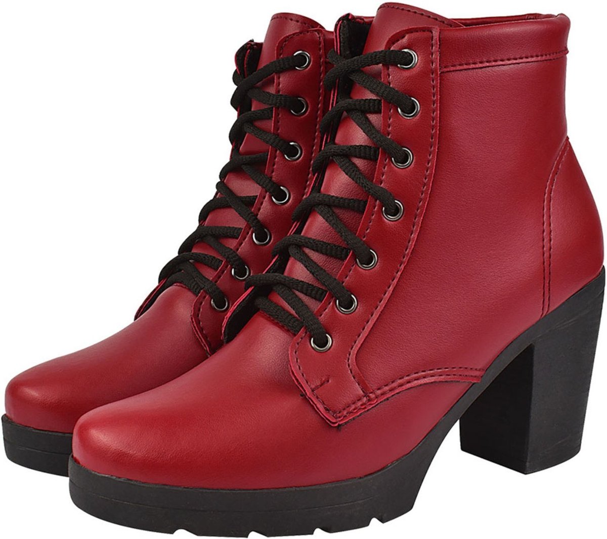 Coturno Feminino Bota Cano Médio CM Calçados Confortável Macio Salto Alto Tratorado