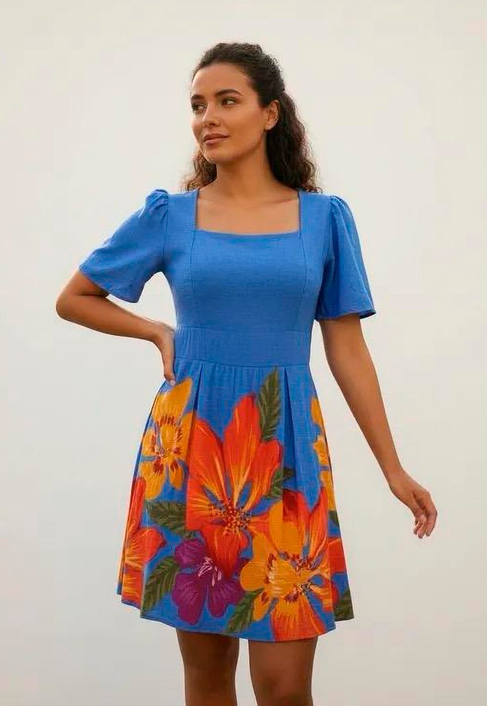 Vestido Amazonia Vital Curto Brisa Verão Azul