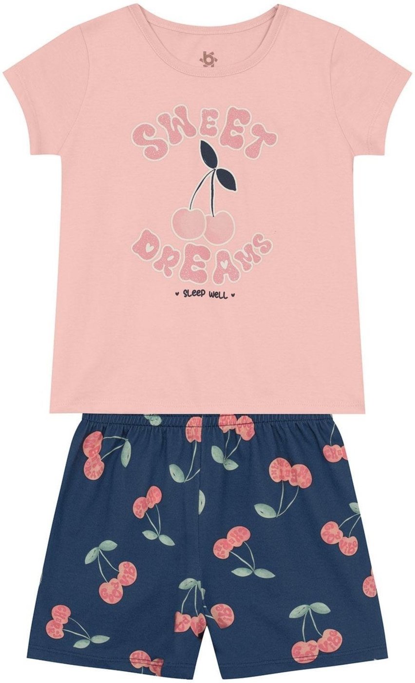 Imagem principal Pijama menina de cereja brilha no escuro Brandili azul Brandili azul