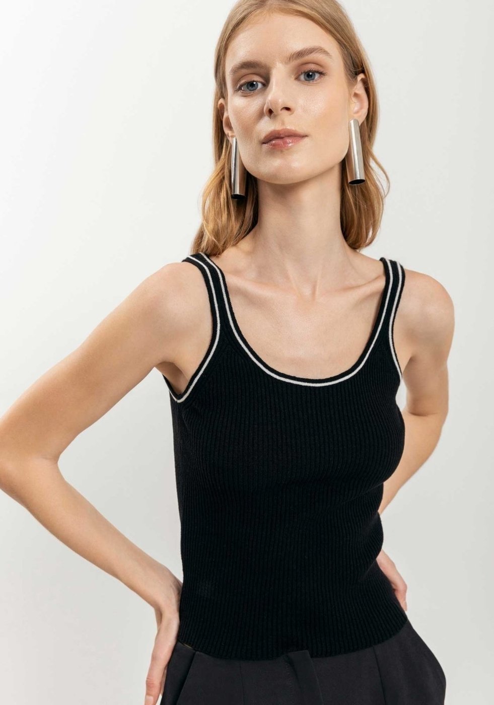 Blusa Lez a Lez Regata Justa De Alças Em Tricô