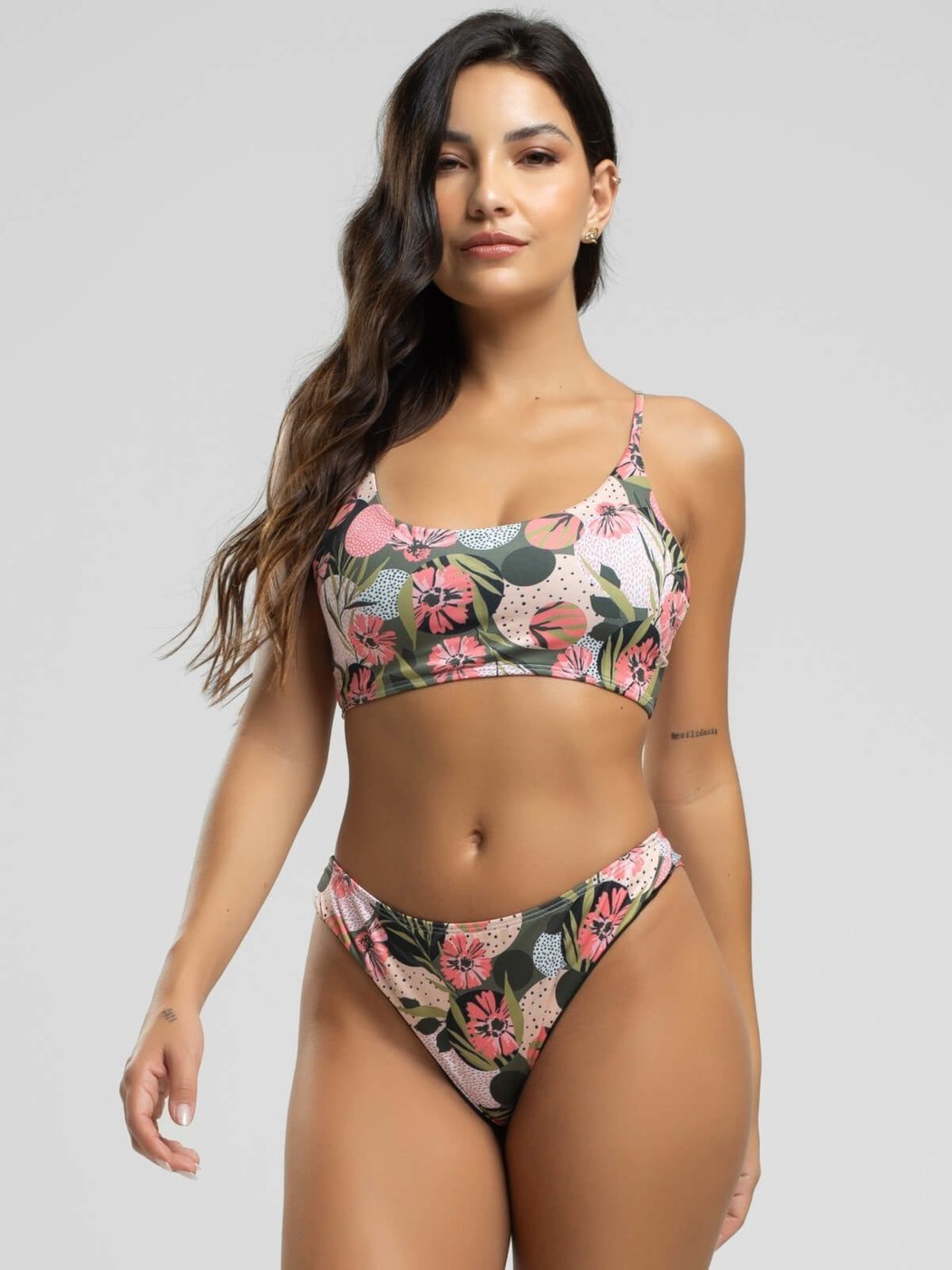 Biquini Faixa Calcinha Fio Duplo Proteção Uv 50+ Vicbela Rosa