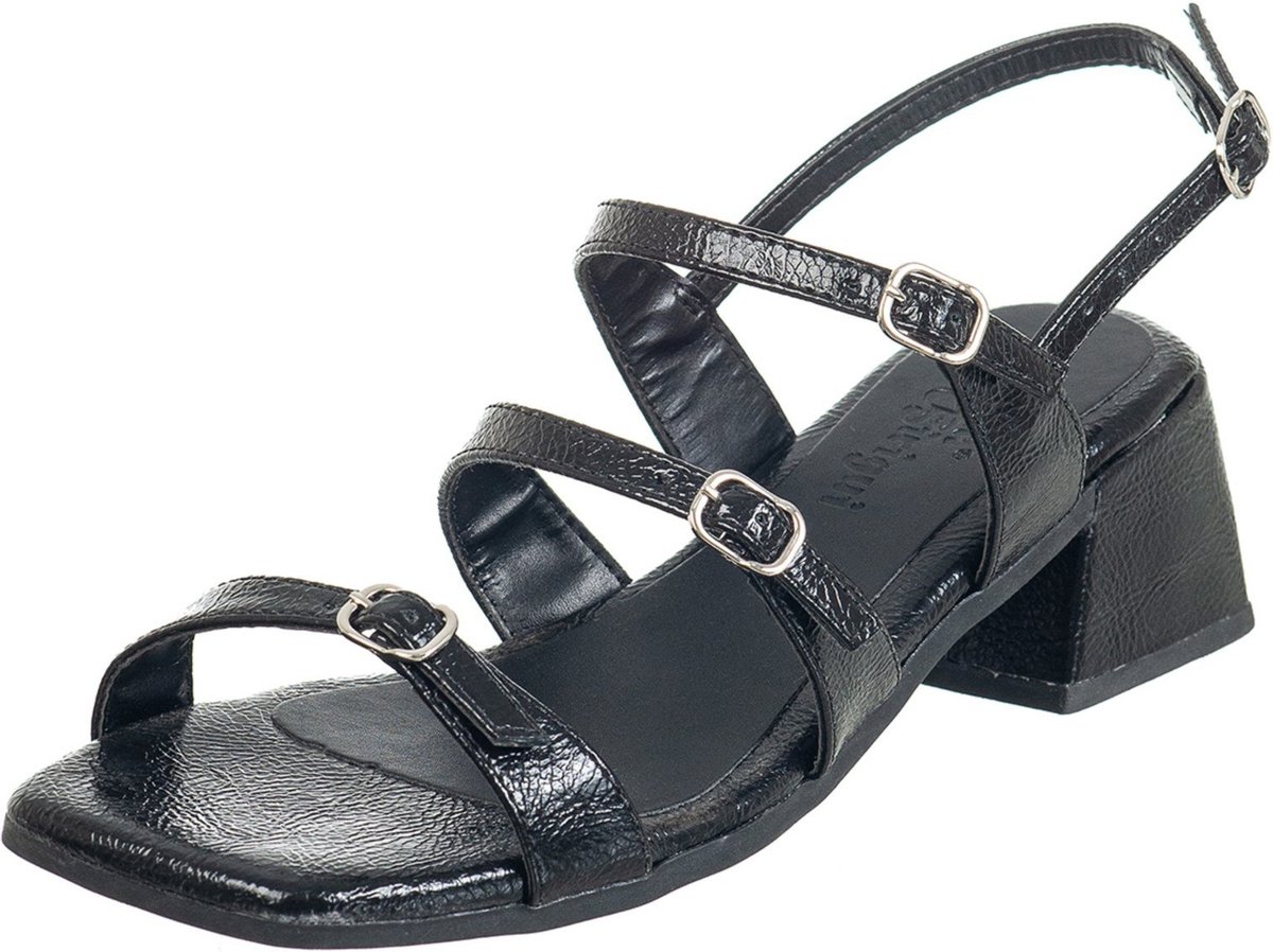 Sandália Feminina Salto Médio Via Birigui C/ Tiras e Fivelas