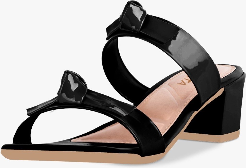 Tamanco Feminino Takata Salto Bloco Baixo Sandália Mule Laço Verniz