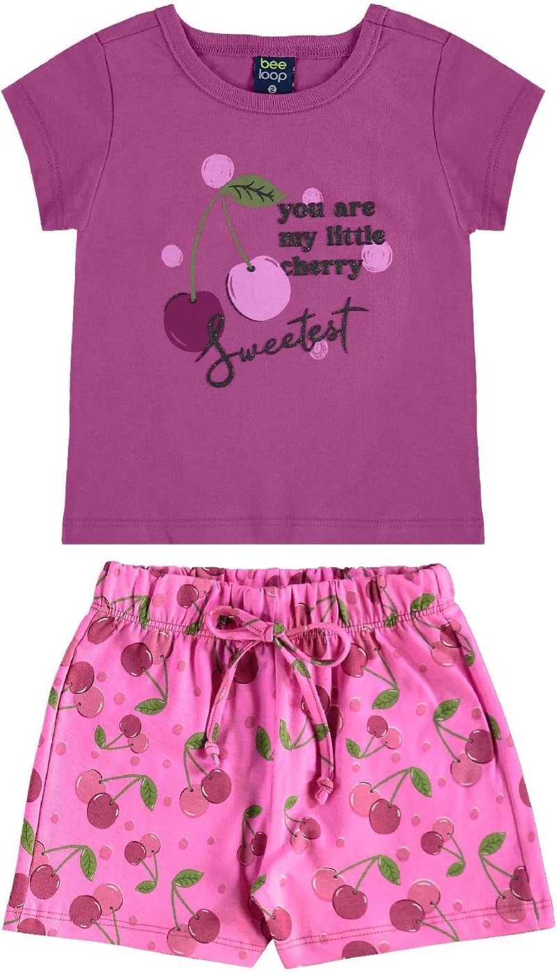 Imagem principal Infantil - Conjunto Cerejinhas Blusa e Short Bee Loop bege Bee Loop bege