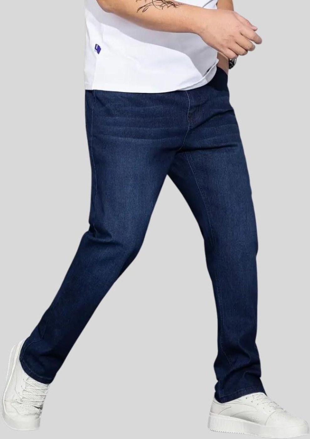 Calça Masculina Lavagem Escuro Skinny com Elastano