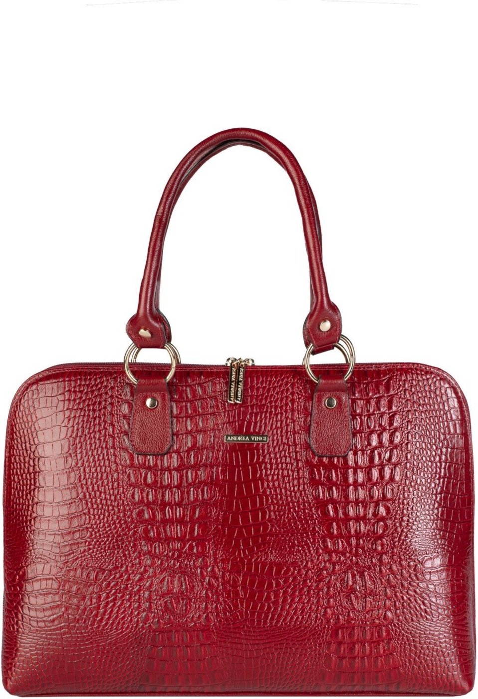 Pasta Andrea Vinci Grande Em Couro Croco Izabela