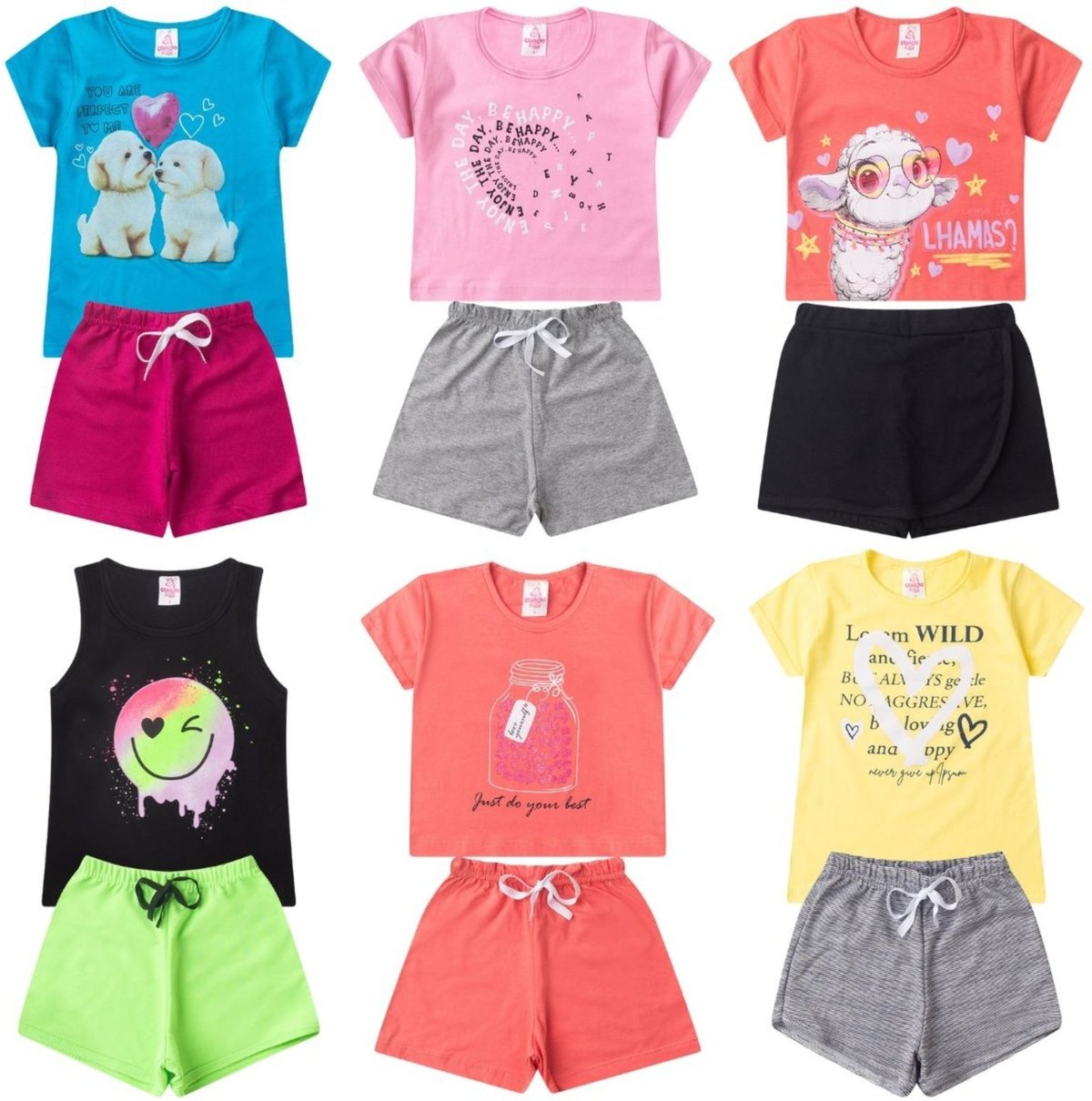 Infantil - Kit Conjuntos Infantis para Meninas Tamanho 4 ao 14