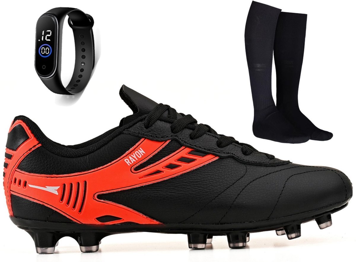 Imagem principal Kit Chuteira de Couro Futebol Campo Grama Natural + Meião + Relogio Adulto CALCADOS LGHT LIGHT branco natural CALCADOS LGHT LIGHT branco natural