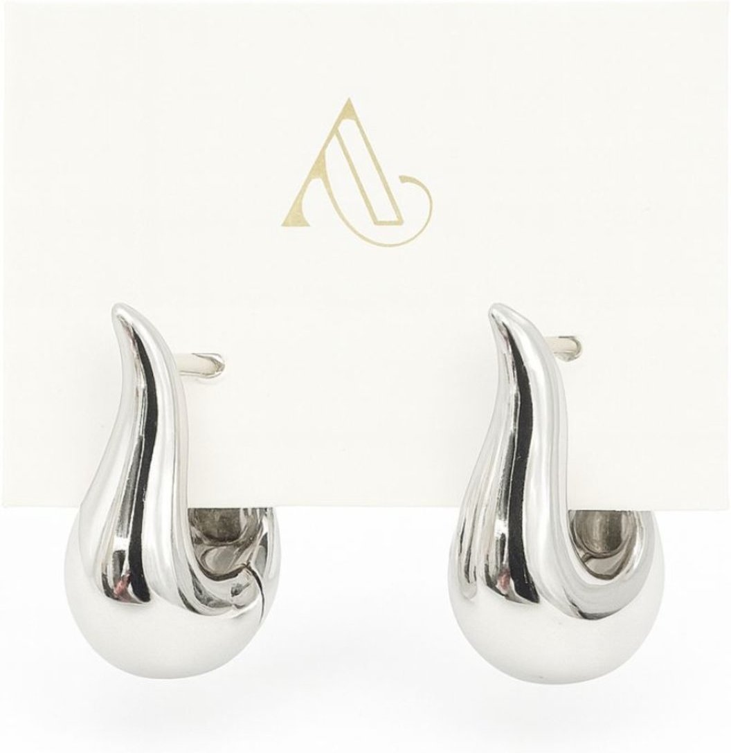 Imagem principal Brinco Argola Gota Prateada Elegante Vih Triny prata Vih Triny prata