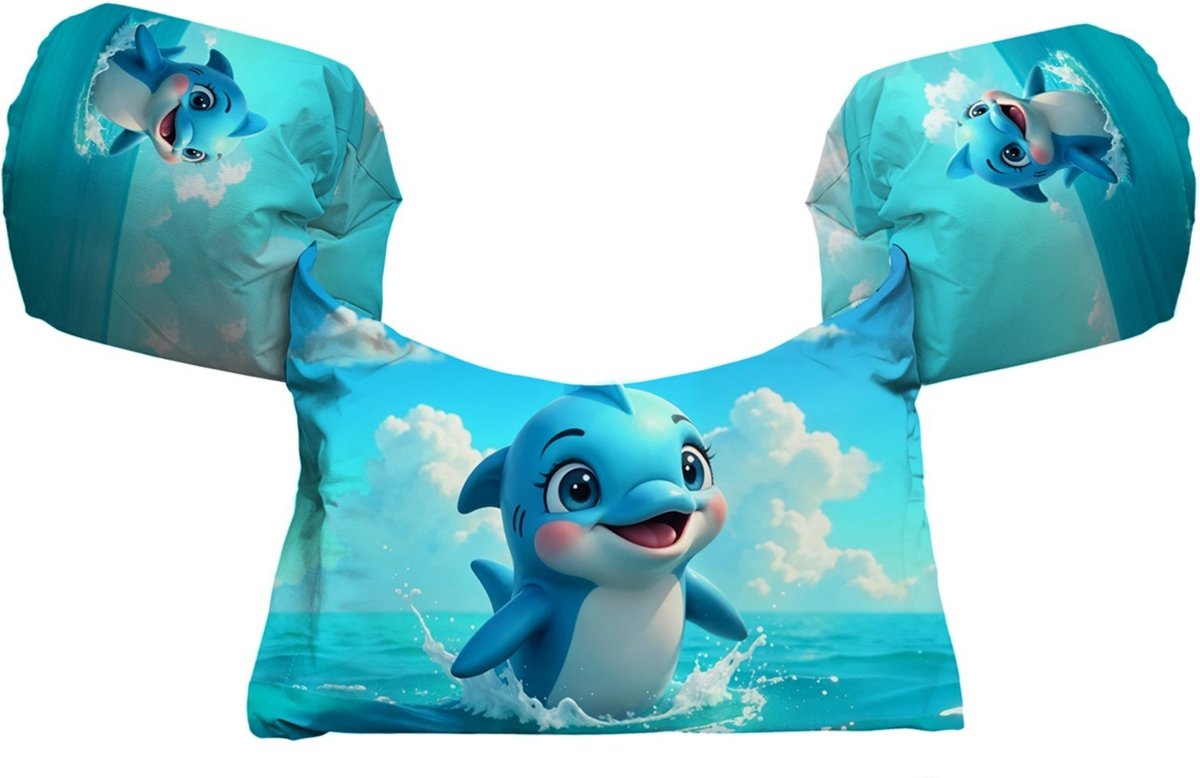 Colete Salva-Vidas Boia s Piscina Praia Estampa Fundo Do Mar Golfinho